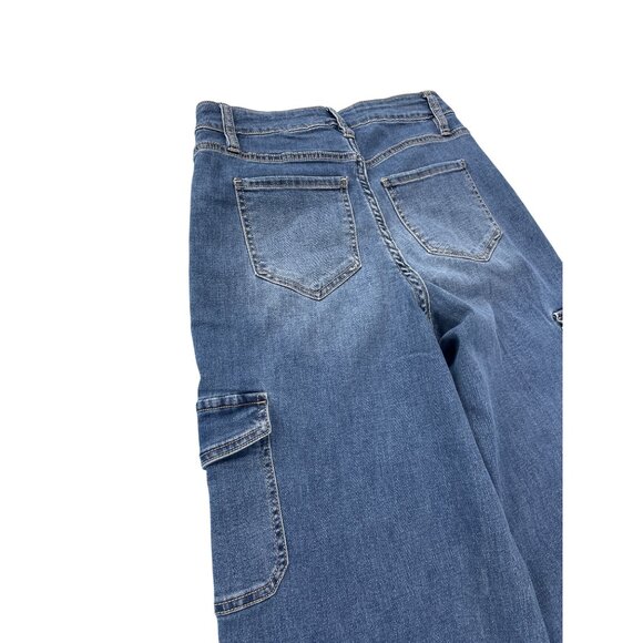 YMI High-Rise Skater Wide-Leg womans blue denim Jeans Size 3/26 SKU 9455 - Picture 11 of 13